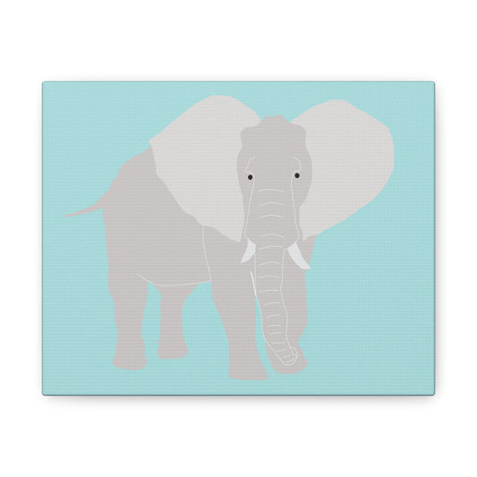 Front facing elephant on white background
