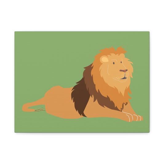 Frontal view of Lion Canvas on white background