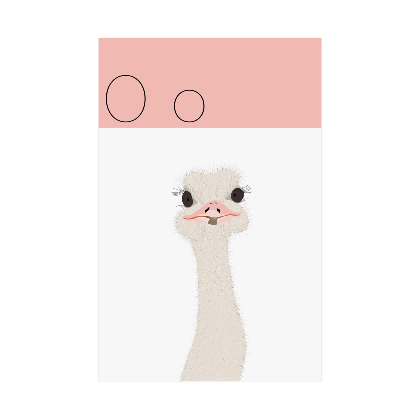 Ostrich Poster in white background 