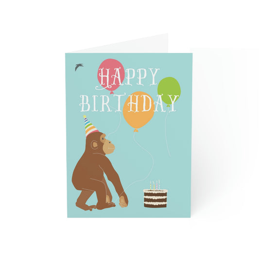 Front Cover Shot of Monkey Birthday Card
