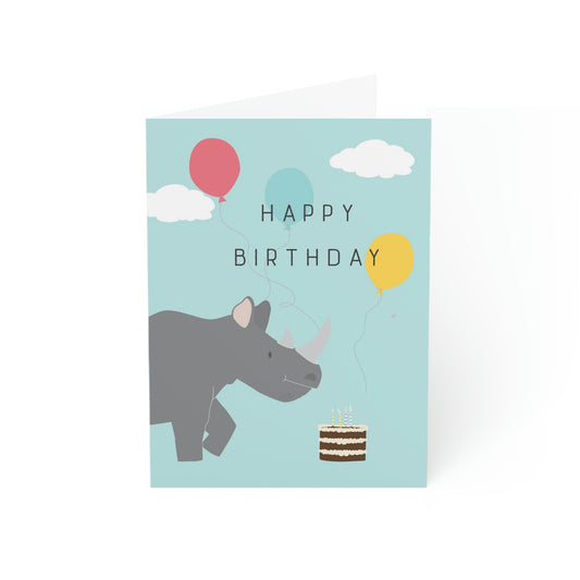 Front Cover Shot of Rhino Birthday Card