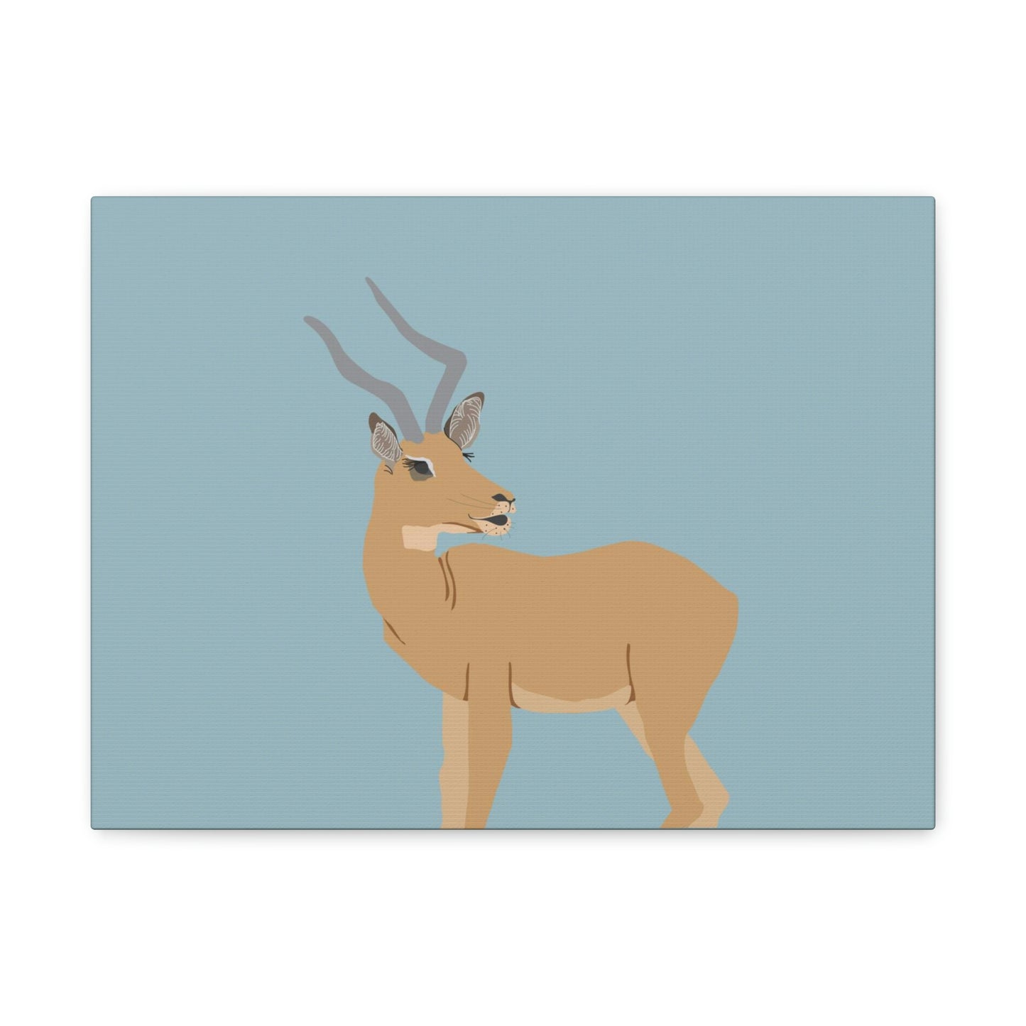 Front Facing View of Impala Print Blue Background 16 by 12 inches