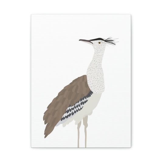 Front Facing View of Kori Bustard Print White Background 12 by 16 inches