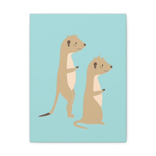 Front Facing View of Meerkat Canvas with White Background