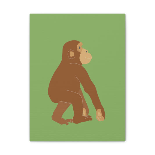 Front Facing View of Monkey Print Green Background size 12  by 16 inches