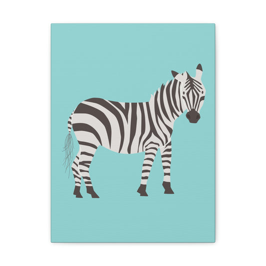 Front Facing View of Zebra Canvas on White Background
